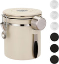 ShanSon Coffee Canister Airtight Coffee Container Stainless Steel Coffee Bean Storage Container with Scoop Coffee Canister for Beans Grounds Sugar Flour Tea Cereal,16OZ, Beige-Ruum Studio Home