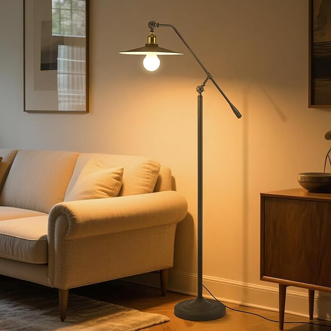 Bright Smart Floor Lamp with Remote Control and Bluetooth Dimming,Living Room Couch Corner Bedroom Office Library Study Reading Standing Lights, Adjustable Black Rustic Vintage Industrial Home Decor-Ruum Studio Home