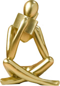 Bookshelf Decor Thinker Statue - Abstract Style Thinker Sculptures Modern Aesthetic Figurine Decoration Statues for Home Decor-Right Thinking-Gold-Ruum Studio Home