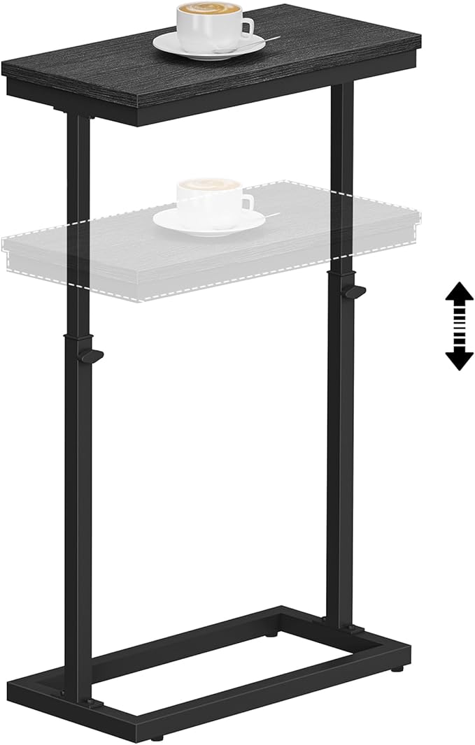 TUTOTAK End Table, Side Table, Tall Couch Table, Sofa Table, Living Room, Bedroom, Black TB01BK083-Ruum Studio Home