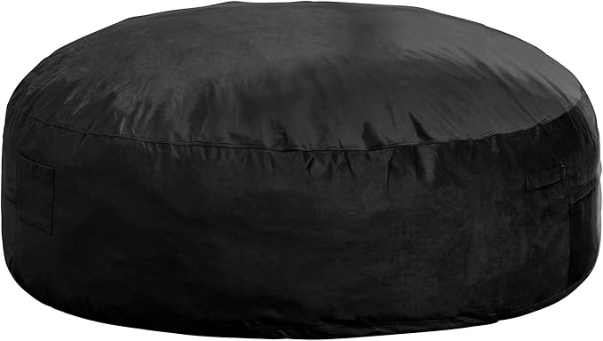 Hobestluk 6FT Bean Bag Chair Bean Bag Chairs for Adults Giant Bean Chairs with Velvet Cover, Memory Foam BeanBag Chair Fluffy BeanBag Chairs for Living Room, Bedroom- Black (70" x 70" x 15")-Ruum Studio Home