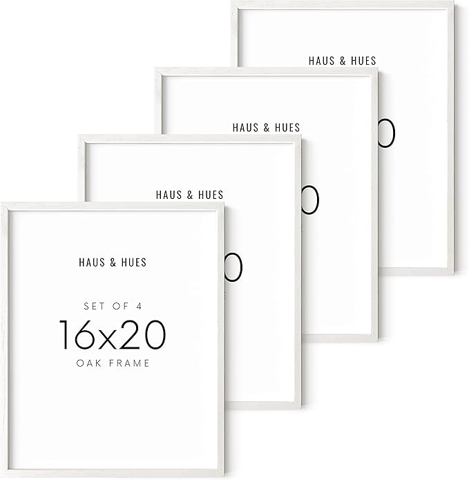 Haus and Hues Oak Frames Set of 4 - 16x20 Art Frames for Wall, Poster and Photo Display-Ruum Studio Home