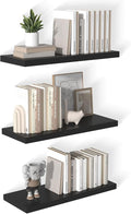 12 Inch Deep Floating Shelves for Wall 3 Pack Floating Shelves Large Storage Space Wall Mount Shelf for Living Room Kitchen Bathroom 30" W x 12" D x 1.2" H Black-Ruum Studio Home