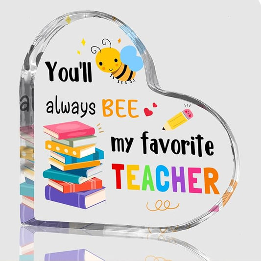 Teachers Day Graduation Season Opening Season Gifts Teacher Gifts Teacher Appreciation Gifts Best Teacher Gifts for Women Acrylic Heart for Her Coworker Friend Principal Educator Birthday Christmas-Ruum Studio Home