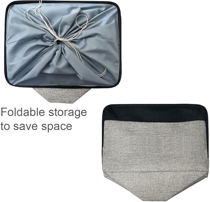 TheWarmHome Organization and Storage Basket for Shelves - 20x16x14 inch Jumbo 3 Pack Collapsible Storage Bins for Organizing, Fabric Storage Cubes for Organizer Gift Toy Closet (Black & Grey)-Ruum Studio Home