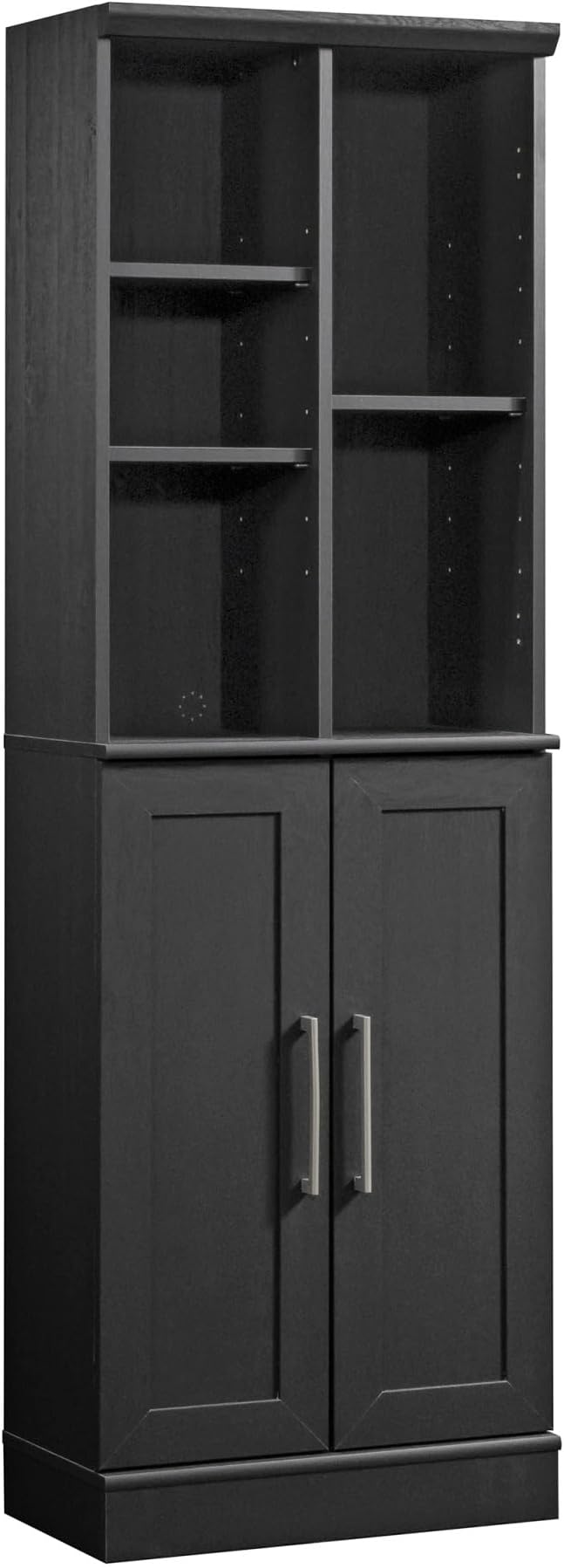 Sauder HomePlus Multi-Room Storage Cabinet with Adjustable Shelves and Door Positioning, Kitchen Laundry Bathroom Pantry Storage Cabinet, in Raven Oak Finish-Ruum Studio Home