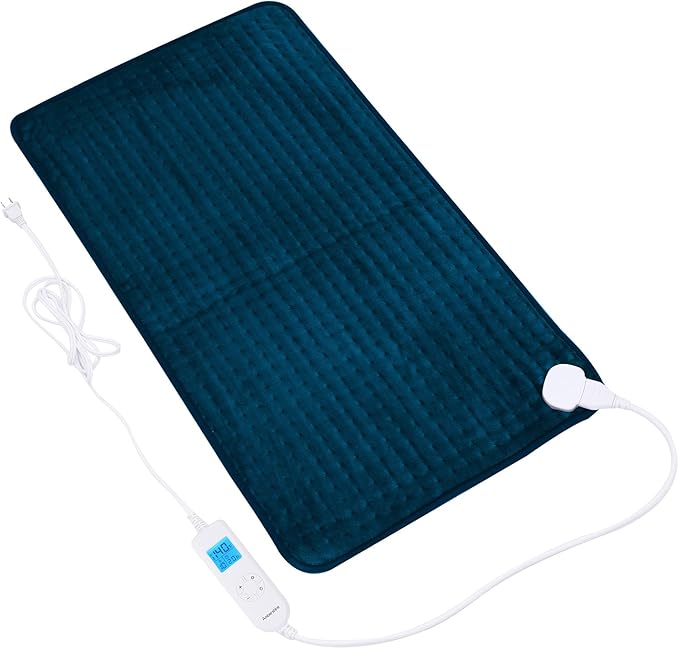 Ruqiji 17''x33'' XXXL King Size Heating Pad with 10 Temperature Settings, Pain Relief for Back/Neck/Shoulders/Menstrual Pain/Leg Cramp Christmas Gifts for Women Men Mom Dad(Dark Teal)-Ruum Studio Home