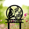 Personalized Name Garden Cardinal Metal Signs with Stake, Custom Family Name Yard Decor for Outdoor Outside, Cardinal Lawn Patio Stake Gardening Enthusiasts Grandmothers Gift-Ruum Studio Home
