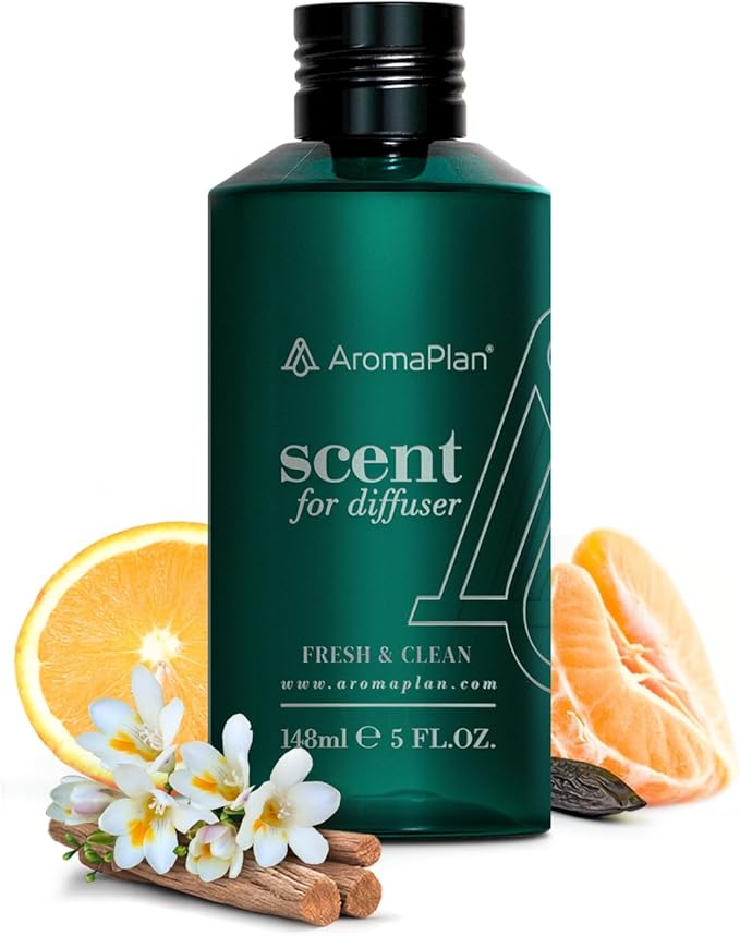 Aromaplan Scents, Clean Smelling Essential Oils, Fresh & Clean 5 Fl Oz (148ml)-Fresh Scent Essential Oil for Diffuser, USA Fragrance, Bigger Bottle, Bolder Aroma & Longer Lasting-Ruum Studio Home