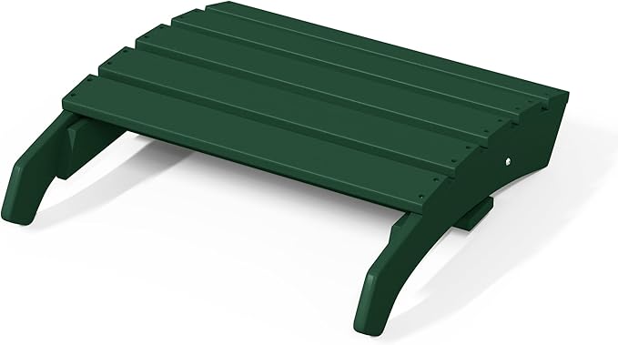 WestinTrends Dylan Outdoor Patio HDPE Adirondack Ottoman Footrest, Dark Green-Ruum Studio Home