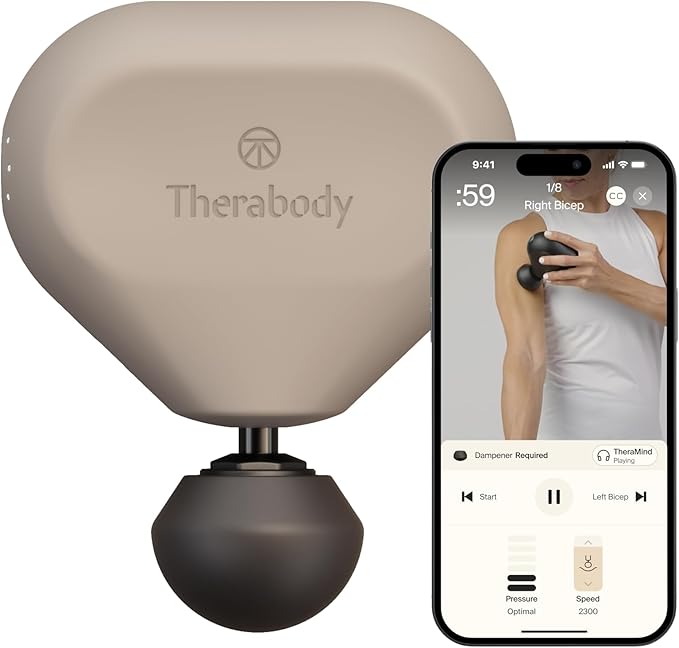 TheraGun Mini (3rd Generation) by Therabody – Ultra-Portable Massage Gun and Travel Essential for Fast, Effective Pain and Tension Relief Anywhere (Oat)-Ruum Studio Home