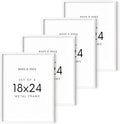HAUS AND HUES 18x24 White Metal Picture Frames - Features Premium Aluminum, Vertical & Horizontal Hang, Shatterproof Plexiglass - Perfect for Home, Room, Office (18x24 in, White, Set of 4)-Ruum Studio Home