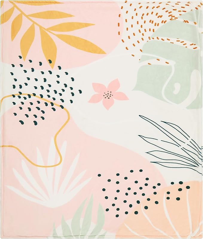 Lahome Pink Fleece Throw Blanket for Bed, Reversible Soft Throw Blankets for Women Cute, Warm Thick Throw Blankets for Couch, Apricot 50''x60''-Ruum Studio Home