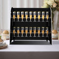 Tableclothsfactory Black Mirror Finish 2-Tier Wine Glass Stemware Rack, 18 Champagne Flute Holder Foam Board Stand - 25"-Ruum Studio Home
