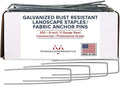 Pinnacle Mercantile USA Made 250 Pack Garden Landscape Staples Weed Barrier Fabric Stakes Galvanized 6 inch Pins Anti Rust Sod Staple 11 Gauge Steel-Ruum Studio Home