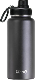 DRINCO Stainless Steel Water Bottle Spout Lid Vacuum Insulated Double Wall Water Bottle Wide Mouth (40oz 32oz 22oz 18oz 14oz) Leak Proof Keep Cold Sport Camping Hiking (32 oz, 32oz Black)-Ruum Studio Home