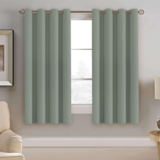 H.VERSAILTEX Blackout Window Curtain Panels Thermal Insulated Room Darkening Solid Grommet Curtains/Drapes for Bedroom Privacy Protection (Set of 2 Panels,52 by 63 Inch Long, Cyan)-Ruum Studio Home