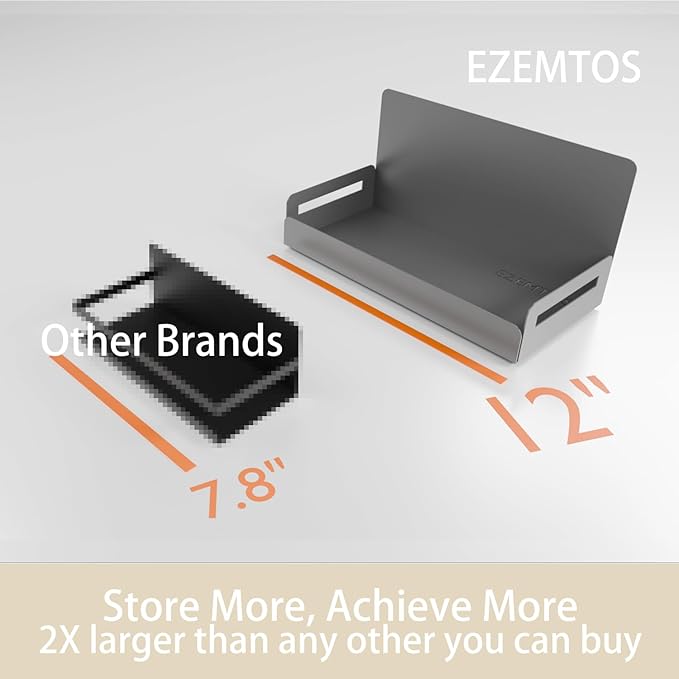 2-Pack Magnetic Spice Rack for Refrigerator and Microwave - Portable 6" Deep Magnetic Shelves for Classroom Kitchen Garage - Strong Magnetic Hold, Metallic Gray, Max 20LB Capacity-Ruum Studio Home