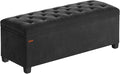 SONGMICS Velvet Storage Ottoman Bench, Foot Rest with Legs, 15.7 x 43 x 15.7 Inches, End of Bed Bench, Storage Chest, Load up to 660 lb, for Living Room, Bedroom, Entryway, Ink Black ULSF089B02-Ruum Studio Home