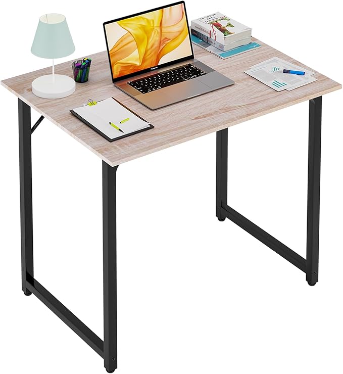 PayLessHere | 32 Inch Computer Desk | Nature | Office Desk with Metal Frame, Adjustable Feet | Water-Resistant, Scratchproof Surface | Sturdy Writing Table for Home Office or Study | Pack of 1-Ruum Studio Home
