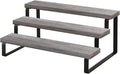 YINMIT Wooden Display Riser Stand, Tiered Perfume and Cologne Organizer Stand, 3 Tier Spice Rack Organizer, Rustic Display Shelf for Candles (3 Tier,Grey)-Ruum Studio Home