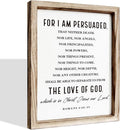Christian Wooden Wall Sign, Decorative Signs for Home Decor, Religious Artwork, Bible Verse Decoration, Framed Wall Plaque Sign 15 * 11.5 inches, For I am Persuade-Ruum Studio Home