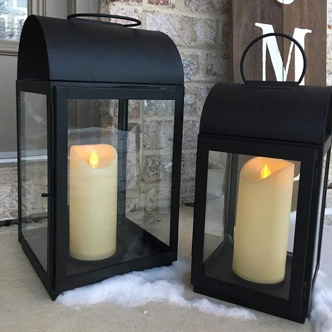 Homemory 3"x7" Outdoor Waterproof Flameless Candles with Timers and Remote Control, Battery Operated Candles, LED Plastic Candles, Ivory, Set of 3-Ruum Studio Home