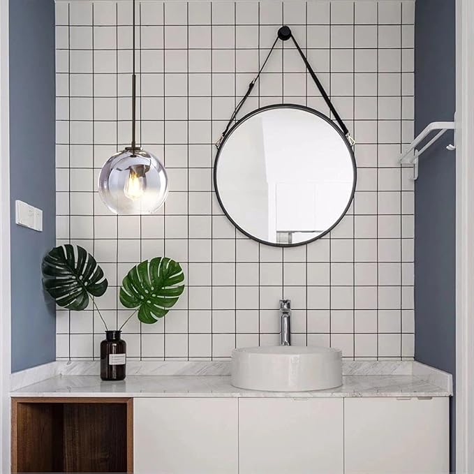 KCO Lighting Mercury Glass Pendant Light Fixtures Mid Century Modern Silver Kitchen Island Pendant Lights Ceiling Hanging Black Large Globe Pendant Light for Living Room Dining Room-Ruum Studio Home