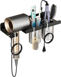 junyuan Hair Tool Organizer Wall Mount,Self Adhesive Hair Dryer Holder for Bedroom & Bathroom,Blow Dryer Holder for Dyson Hair Dryer,Stainless Steel Cups for Medium or Small Bathroom Storage 4" Width-Ruum Studio Home