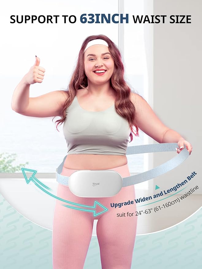 Slimpal Heating Pad for Period Cramps, Plus-Sized Portable Electric Heating Pad, Menstrual Cordless Heat Belt Back, Belly, Waist Pain Relief, Long-Lasting Battery, Gift for Her Girl Women Wife, Beige-Ruum Studio Home