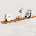 Fun Memories 55 Inches Floating Shelves - 8 Inch Deep Rustic Solid Pine Wood Wall Shelves for Storage - Farmhouse Wall Mounted for Living Room - Heavy-Duty Metal Bracket - 55" W x 8" D - Honey-Ruum Studio Home