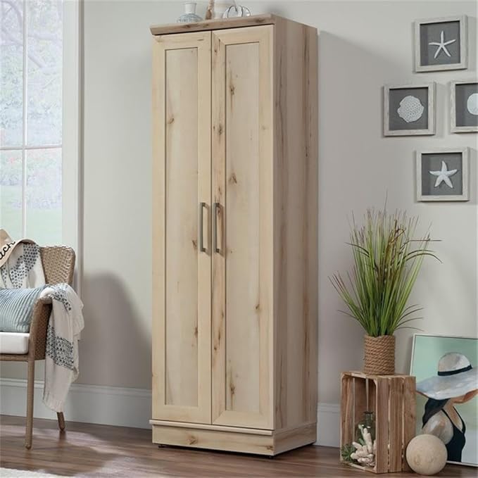 Sauder HomePlus Two Door Storage Cabinet/Pantry Cabinet, Pacific Maple Finish-Ruum Studio Home