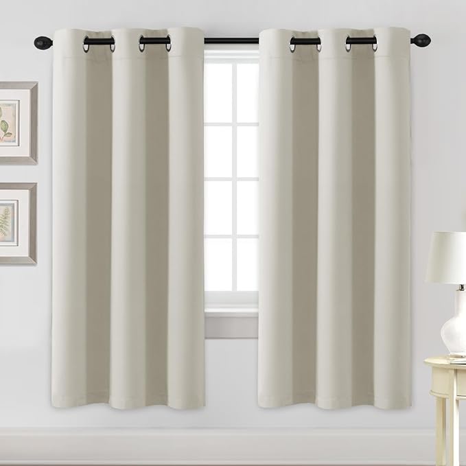 H.VERSAILTEX Blackout Curtains for Bedroom Thermal Insulated Room Darkening Living Room Curtains 72 Inch Long Grommet Privacy Protection Window Curtain Panels/Drapes for Nursery,2 Panels,Ivory/Cream-Ruum Studio Home