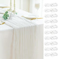 Sioloc Ivory White Cream Cheesecloth Table Runner Fall Autumn Decor for Home 10ft Table Cloth for Tea Wedding Birthday Party Baby Bridal Shower Halloween Thanksgiving-Ruum Studio Home