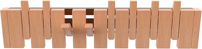 Wall Mounted Piano Key Hanger | Flip Style Hook | Entrance Wall Art Hook, Made of Oak Wood (3 Times Painted, 4 Times Polished) (Beech, 8Hooks)-Ruum Studio Home