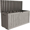 75 Gallon Double-Wall Resin Deck Box - Lockable Waterproof Outdoor Storage Box, 515lbs Capacity & Doubles as Seating for Patio Furniture - Garden Tools, Pool Accessories (Brown)-Ruum Studio Home