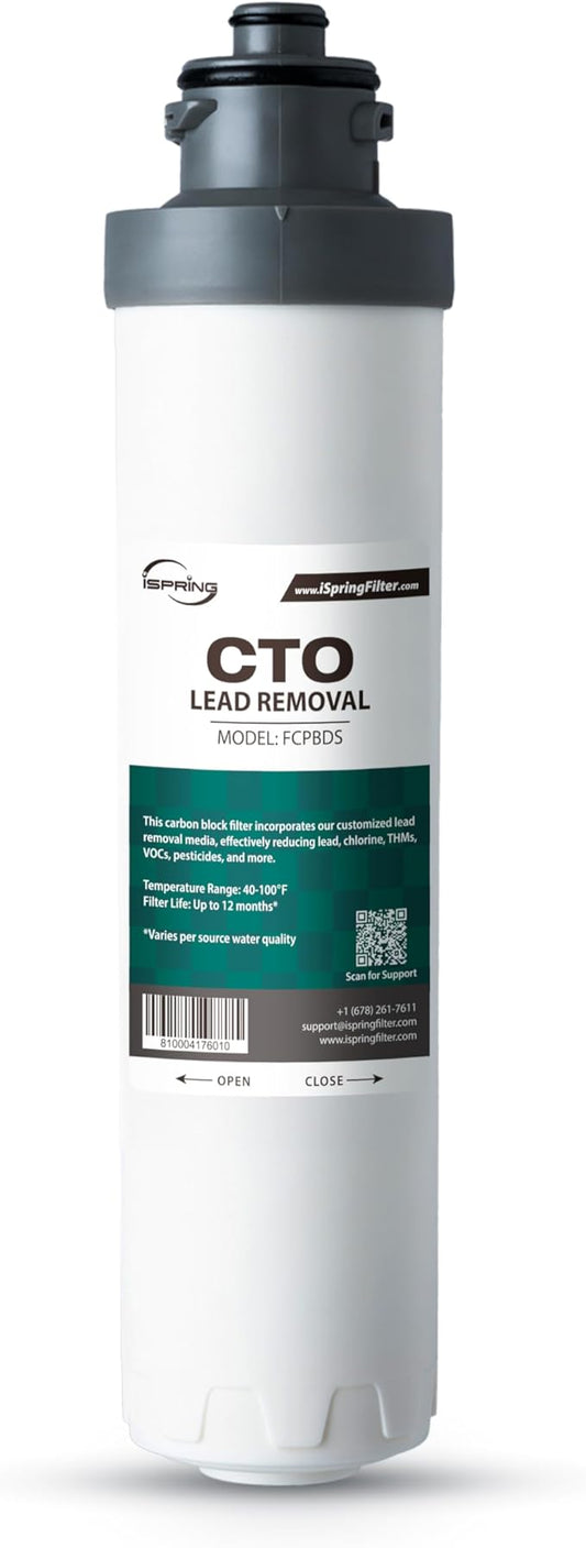 iSpring SGS-Tested Lead Removal CTO Carbon Block Replacement Water Filter Cartridge FCPBDS for DS4 Serie-Ruum Studio Home