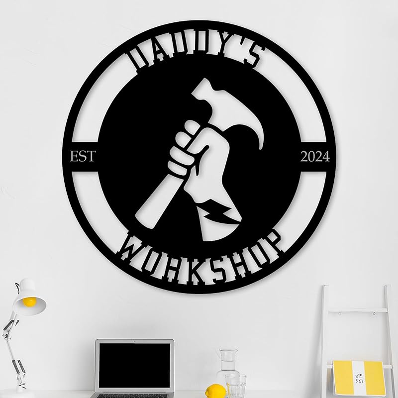 Personalized Metal Signs | Custom Plaque Wall Art | Worshop Metal Sign | Custom Sign Outdoor Metal | Custom Work Shop Metal Sign | Shop Signs | Personalized Father Gifts | Family Name Sign-Ruum Studio Home