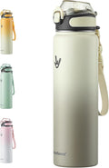 Enerbone 32 oz Insulated Water Bottle, Stainless Steel Bottle with Carrying Strap, Double-Wall Vacuum Insulation Design, Leakproof Sports Bottle with Straw, Keep Drinks Cold or Hot for Hours-Ruum Studio Home