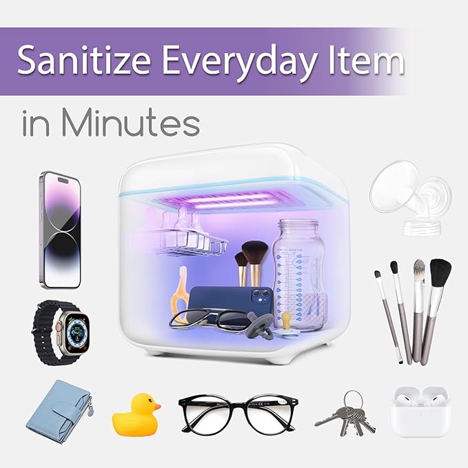 Papablic 4-in-1 UV Light Sanitizer | UV-Clean Sanitizing and Dryer Pro | UV Sanitizer Box with Dual UV-C Lamps for Babies & Whole Family | Large Capacity | Touch Control-Ruum Studio Home