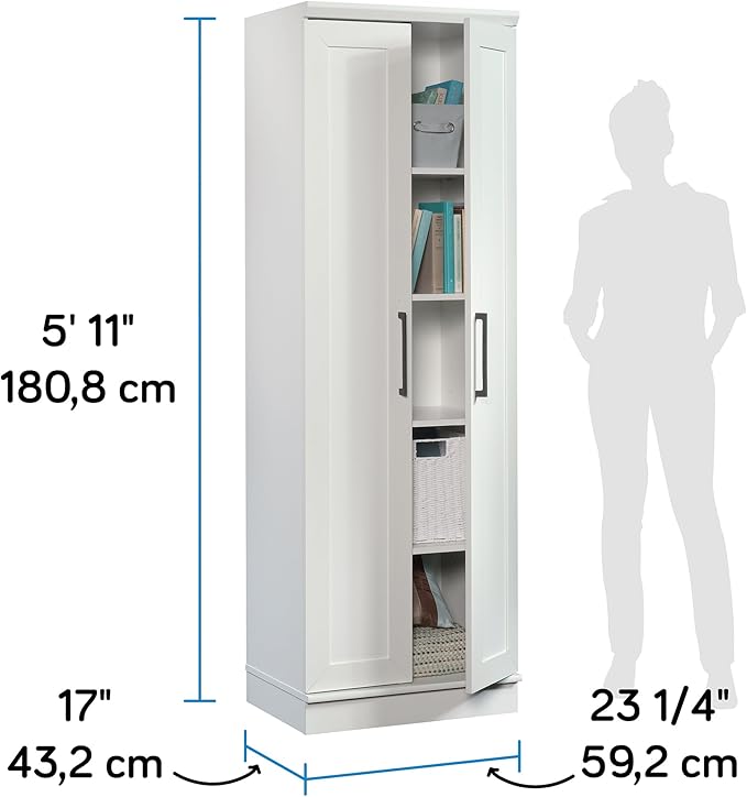 Sauder HomePlus Storage Cabinet/ Pantry cabinets, Soft White finish-Ruum Studio Home