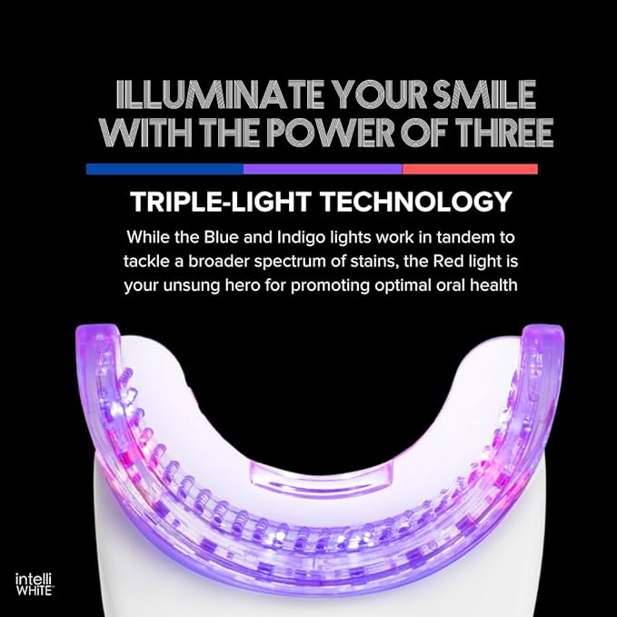 TriPulse Teeth Whitening LED Light Kit - 20 LED Lights - Hydrogen Peroxide + Carbamide Peroxide - 7 Shades Whiter in 7 Days - Safe On All Dental Work - BPA Free Mouthpiece-Ruum Studio Home