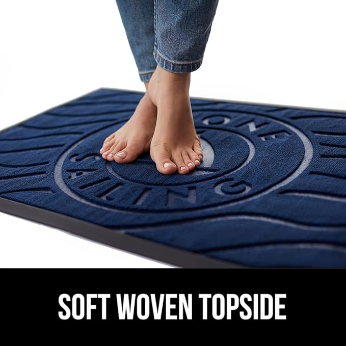 GORILLA GRIP 100% Waterproof All-Season WeatherMax Doormat 35x23, US Designed Natural Rubber, Stain and Fade Resistant, Low Profile Indoor Outdoor Door Mats, Easy Clean Patio Mat, Blue Sailing-Ruum Studio Home