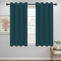 Easy-Going Blackout Curtains for Bedroom, Solid Thermal Insulated Grommet and Noise Reduction Window Drapes, Room Darkening Curtains for Living Room, 2 Panels (52x46 in,Peacock Blue)-Ruum Studio Home