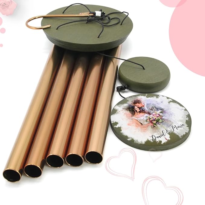 ASTARIN Personalized 20th 50th Anniversary Wind Chime, Happy Anniversary Wedding Valentine's Day Gift for Wife Husband Men Women Sister, Golden Anniversary Keepsake Decorations for Parents Couples-Ruum Studio Home