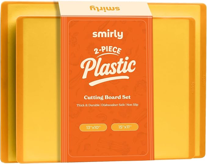SMIRLY Plastic Cutting Board Set, Dishwasher Safe Plastic Cutting Boards Set for Kitchen, Cutting Boards for Kitchen - Plastic Chopping Board Set-Ruum Studio Home