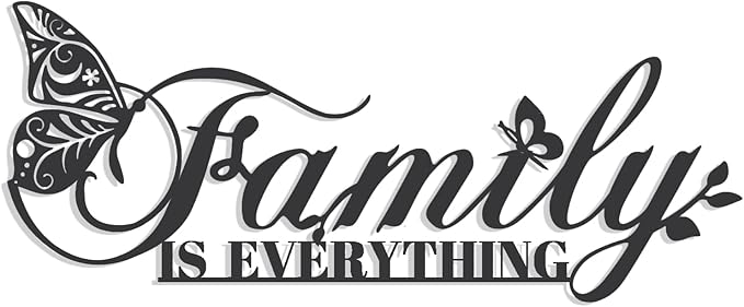Family Signs Metal Wall Decor, Oppro Family Is Everything Word Sign with Butterfly for Home Decor, Black Art Plaque Letters for Living Room, Dining Room Bedroom Housewarming Mother's Day Father's Day Gift , 17”x6.3”-Ruum Studio Home