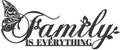 Family Signs Metal Wall Decor, Oppro Family Is Everything Word Sign with Butterfly for Home Decor, Black Art Plaque Letters for Living Room, Dining Room Bedroom Housewarming Mother's Day Father's Day Gift , 17”x6.3”-Ruum Studio Home