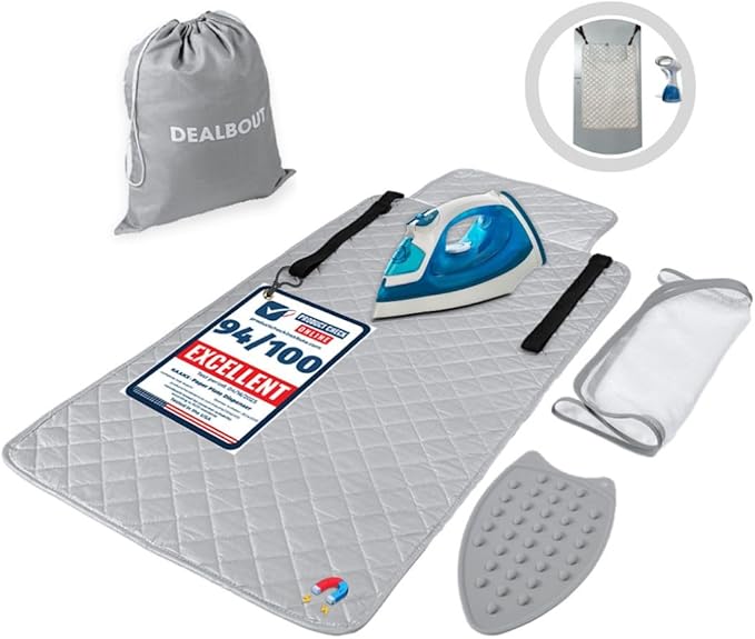 Premium Ironing Mat Heat Resistant Silicone Iron Rest Non Slip Magnetic Portable Ironing Pad Table Top Countertop Quilted Insulating Pad Travel Quilting Cover Scorch Mesh Blanket Over The Door-Ruum Studio Home