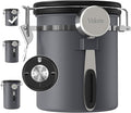 Veken Coffee Canister, Airtight Stainless Steel Kitchen Food Storage Container with Date Tracker and Scoop for Beans, Grounds, Tea, Flour, Cereal, Sugar, Cookies Jars, 16OZ Gray-Ruum Studio Home